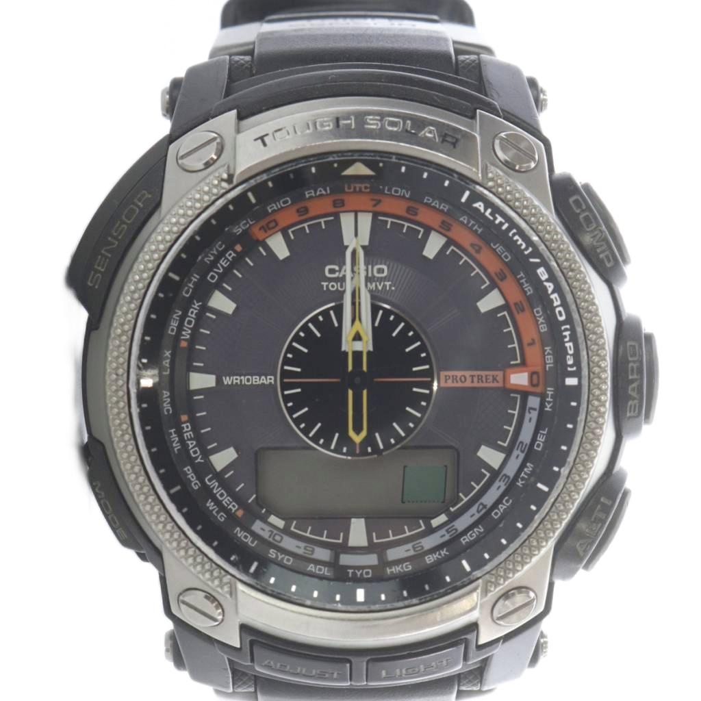 【中古】ジーショック G-SHOCK PROTREK ソーラー ウオッチ 3針 黒 黒いこと PRW-5000 /SR メンズ 【ベクター 古着】 260520