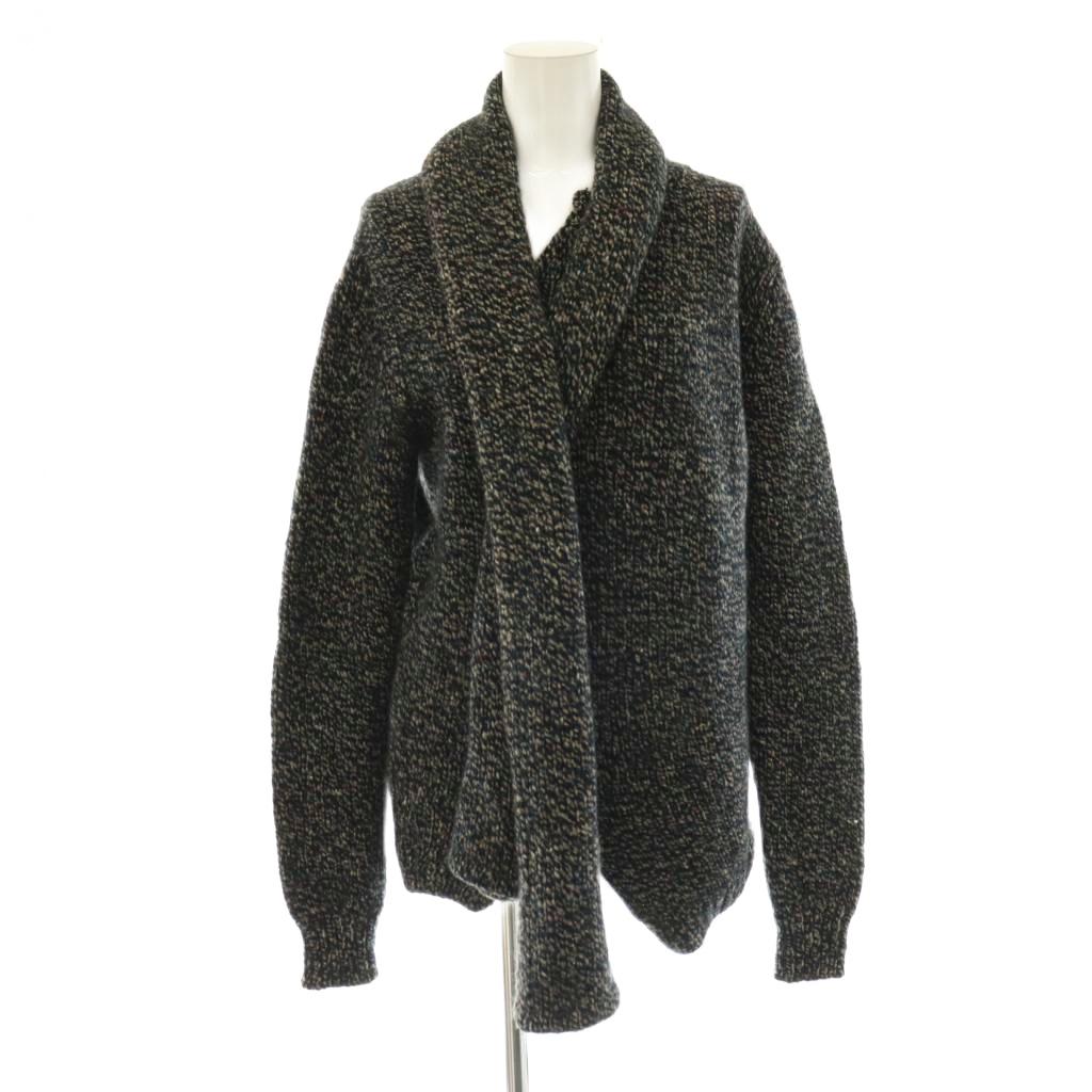 【中古】ボッテガヴェネタ BOTTEGA VENETA 袈裟付 カシミール羊毛 プルオーバ―編み物 ティーシャツ 長袖 44 黒いこと グレージュ /HS ■os ■AD メンズ 【ベクター 古着】 260520