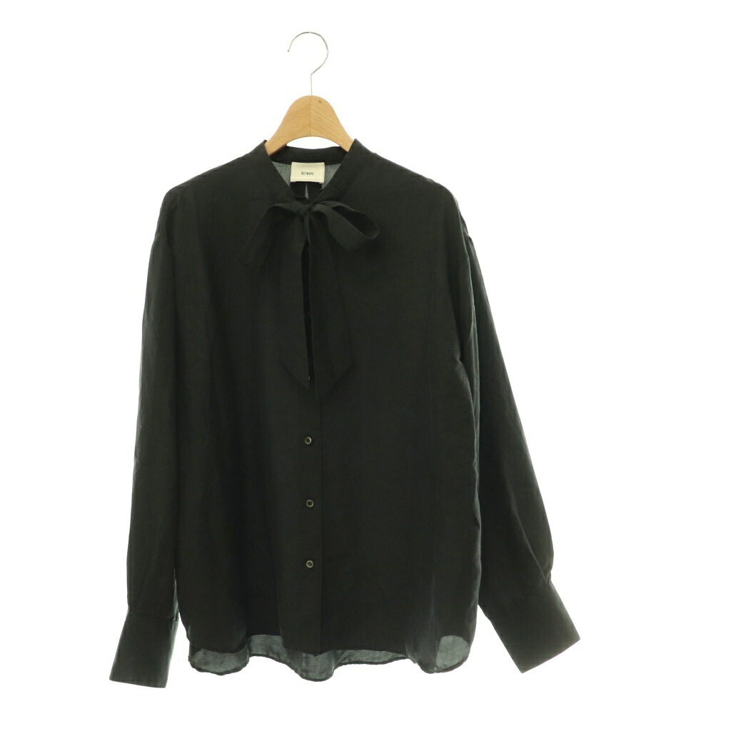 【中古】リトローヴ RETROVE 25AW SILK BOWTIE BLOUSE ブラウス 長袖 LAppartement取扱 ブラック /HK ■OS レディース 【ベクトル 古着】 260521｜ブランド古着の買取販売ベクトル