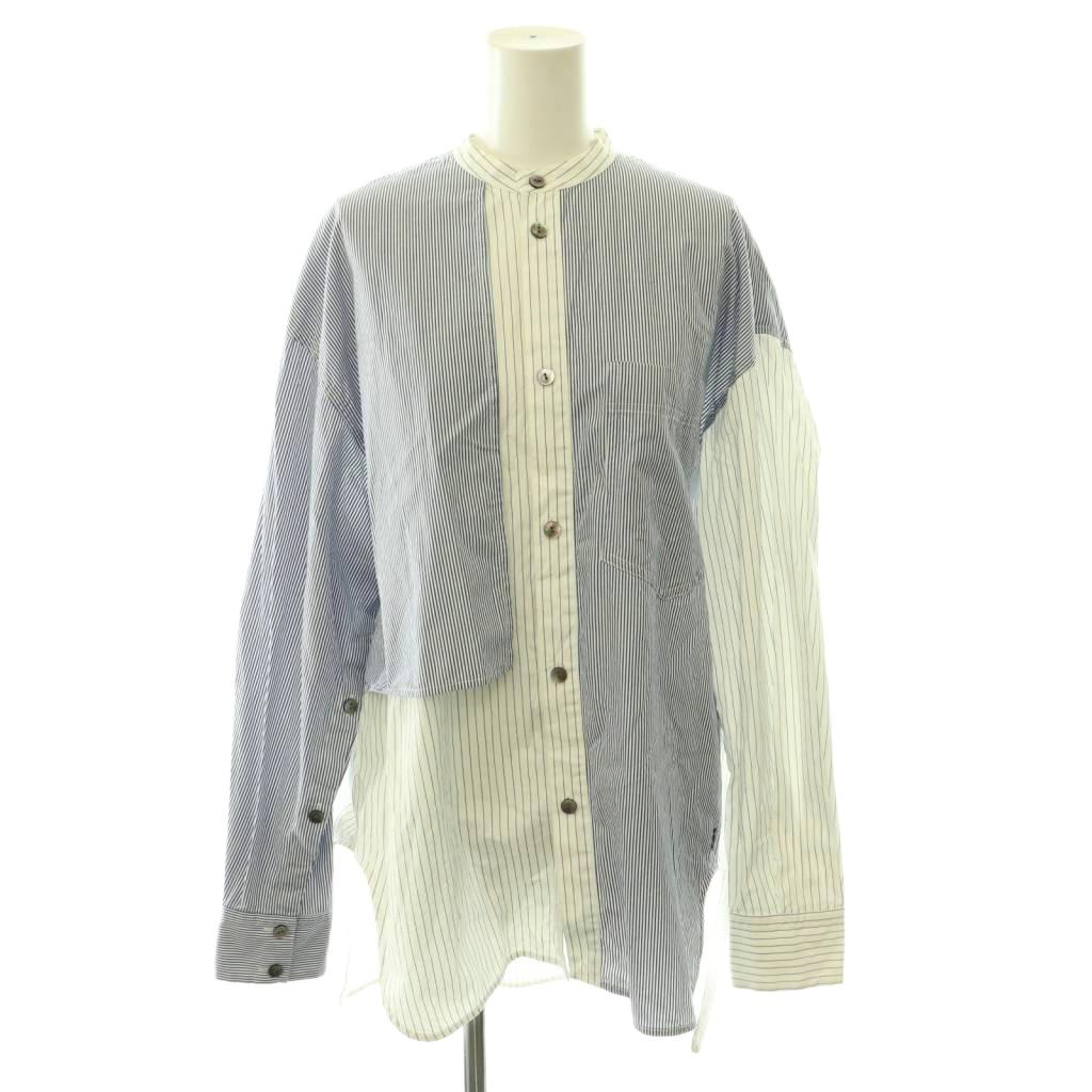 【中古】ナゴンスタンス nagonstans Stripe All-round SH プルオーバー 縞模様 うつり変わり M 青み 白いこと /ES ■os レディース 【ベクター 古着】 260521