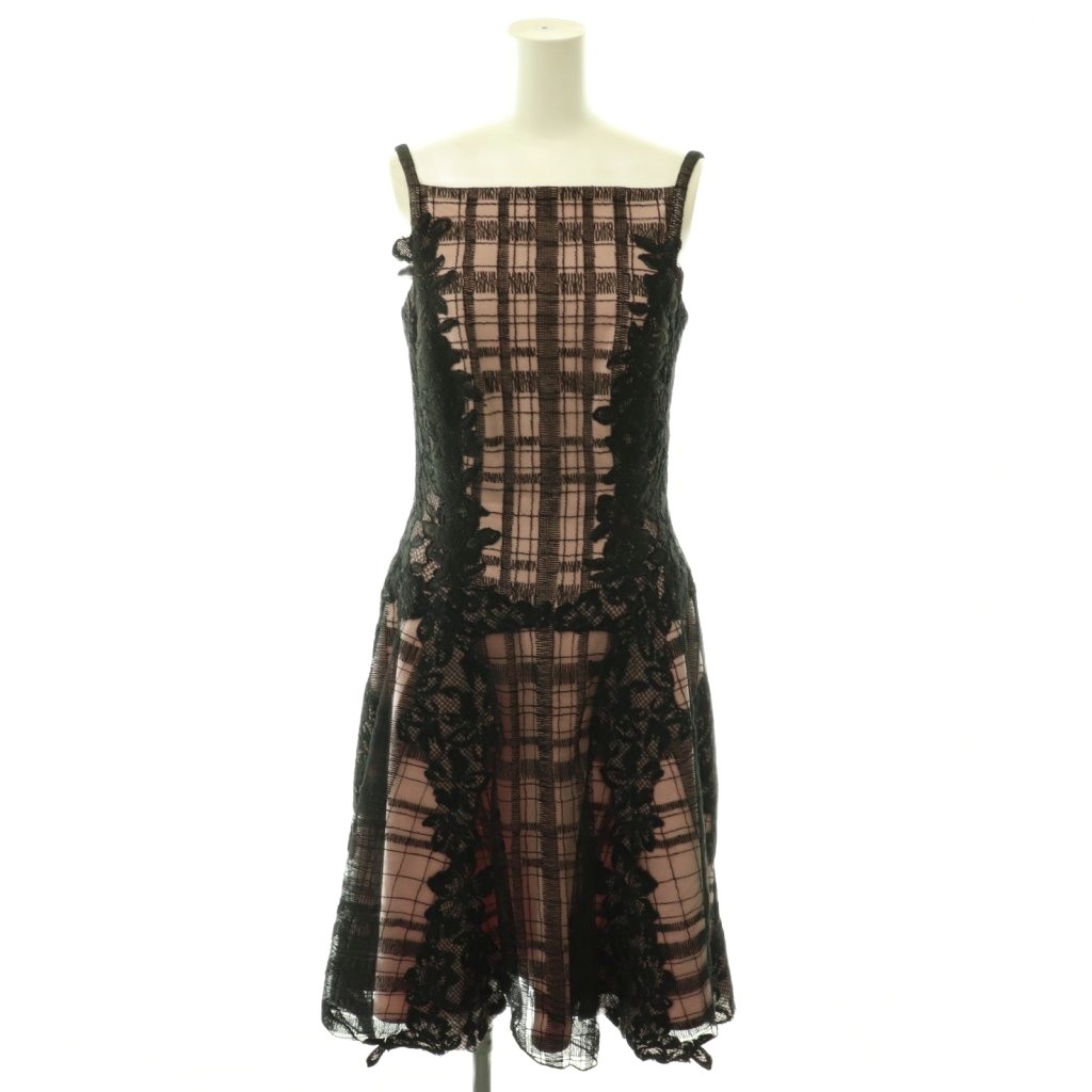 【中古】タダシショージ TADASHI SHOJI スピード競技 キャミワンピース 太陽フレア ひざ丈 0 黒 さくら色 /HS ■os レディース 【ベクター 古着】 260525