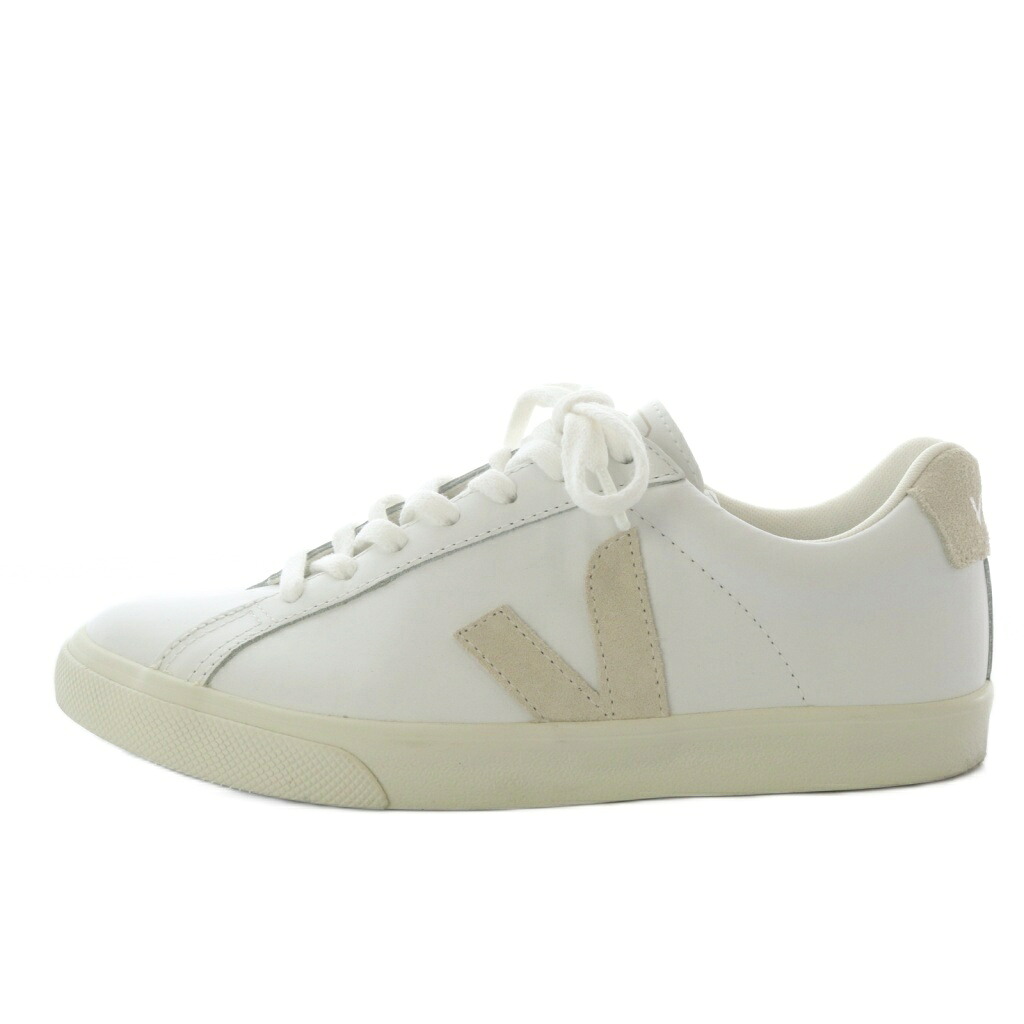 【中古】ベジャ VEJA エスプラー ESPLAR campo スニーカー 置き目とり捨てる なめし革 38 白いこと ベージュ /YO25 レディース 【ベクター 古着】 260523