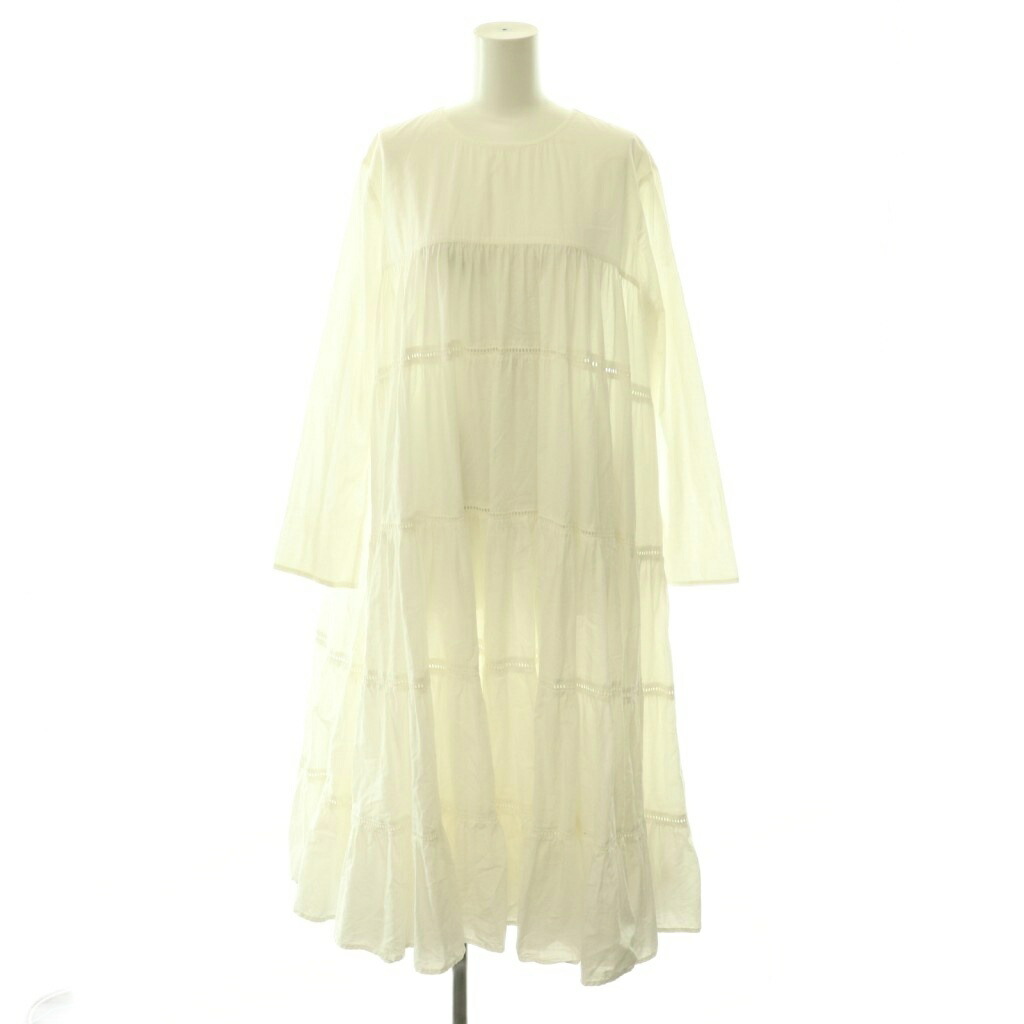 【中古】マーレット Merlette ESSAOUIRA 衣裳 ティアード 太陽フレア ロング 長袖 S 白 白いこと /HS ■os ■SH レディース 【ベクター 古着】 260525