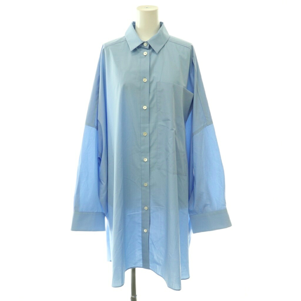 【中古】エンフォルド ENFOLD 見本品 26SS SUPER-WIDE BOX SHIRTティーシャツ トップ 大層らしい大いさ 38 青碧 /CX ■os レディース 【ベクター 古着】 260528
