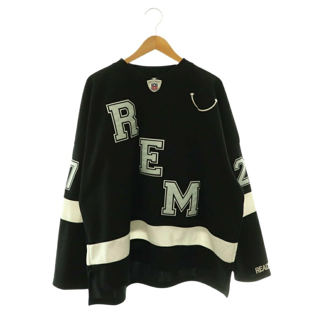 【中古】成人女性御手伝いさん READYMADE 23SS GAME SHIRT SMILE 競り合い プルオーバー 含み笑い カットソー 1  黒 白 薄墨色 /CX ■os メンズ 【ベクター 古着】 260527