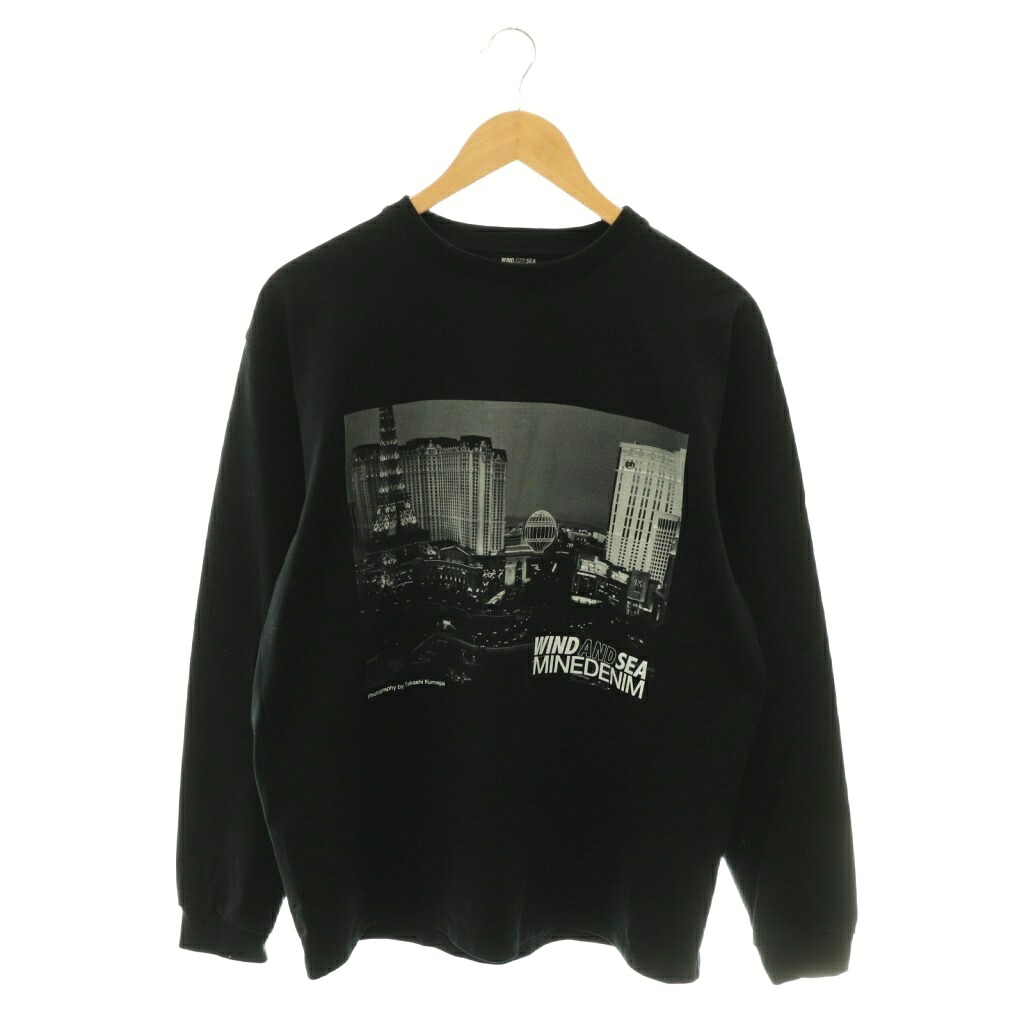 【中古】ウィンダンシー WIND AND SEA ×MINEDENIM Photo L/S Tee ロンT ティーシャツ カットソー S 黒いこと 薄墨色 /CX ■os ■SH メンズ 【ベクター 古着】 260527