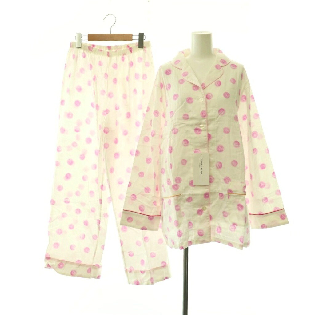 【中古】未当て嵌める品 ツモリチサト 休止状態 tsumori chisato SLEEP 水彩画一点 パジャマ セットアップ 上下 プルオーバー 長袖 イージーパンツ LL 白 白いこと /HS ■os レディース 【ベクター 古着】 260526