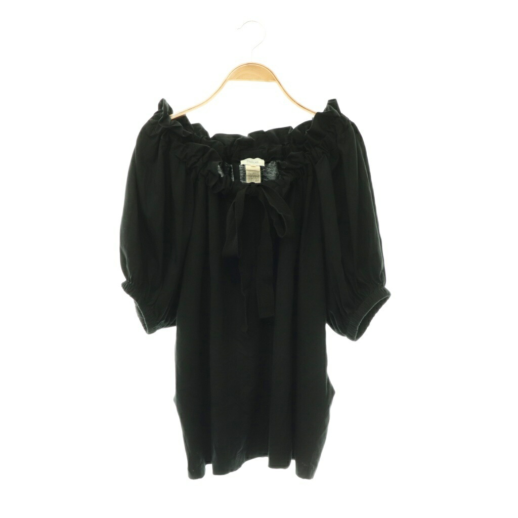 【中古】パトゥ PATOU 25年 ドローストリング パフ衣袂 トップス トップ ティーシャツ 半袖 XS 黒 黒いこと /HS ■os レディース 【ベクター 古着】 260527