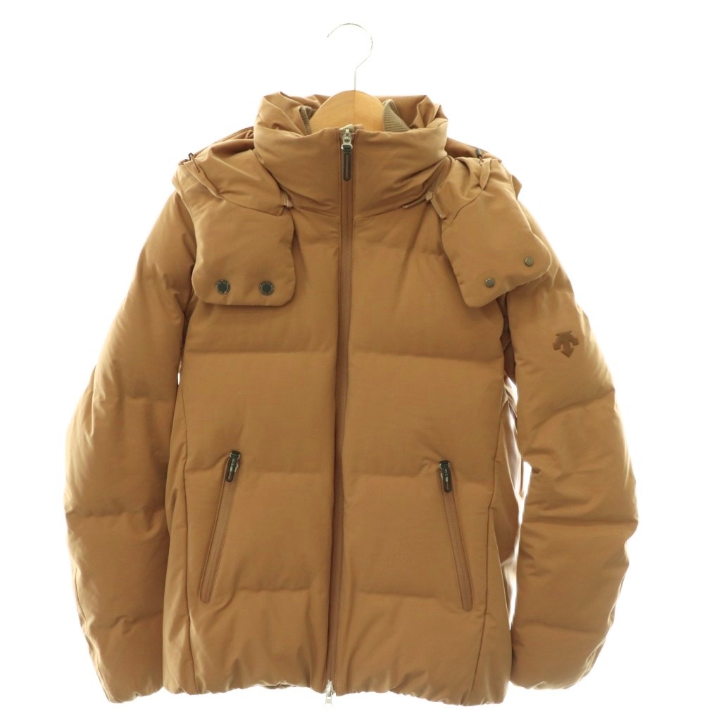 【中古】デサント DESCENTE 水沢落ちこむ オルテラインアンカーダウンジャケット アウター ジップアップ ボンネット S ベージュ D0R-G9719W /DO ■os レディース 【ベクター 古着】 260528