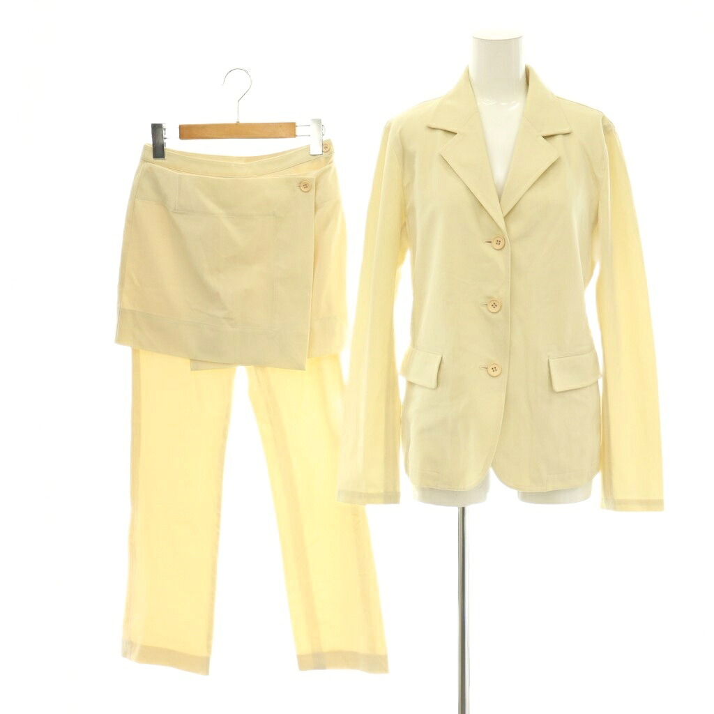 【中古】イッセイミヤケ ISSEY MIYAKE フェット FETE セットアップ 上衣 ズボン下 2 1 点火装置ベージュ IF52FD024 IF52FF050 /DO ■os レディース 【ベクター 古着】 260604