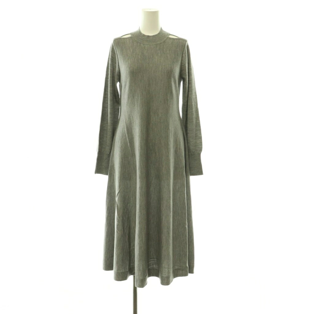 【中古】未当てはめる品 アナイ ANAYI 24AW メリノウールショルダースリットワンピース 編み物 ティーシャツ 36 薄墨色 /CX ■os レディース 【ベクター 古着】 260602