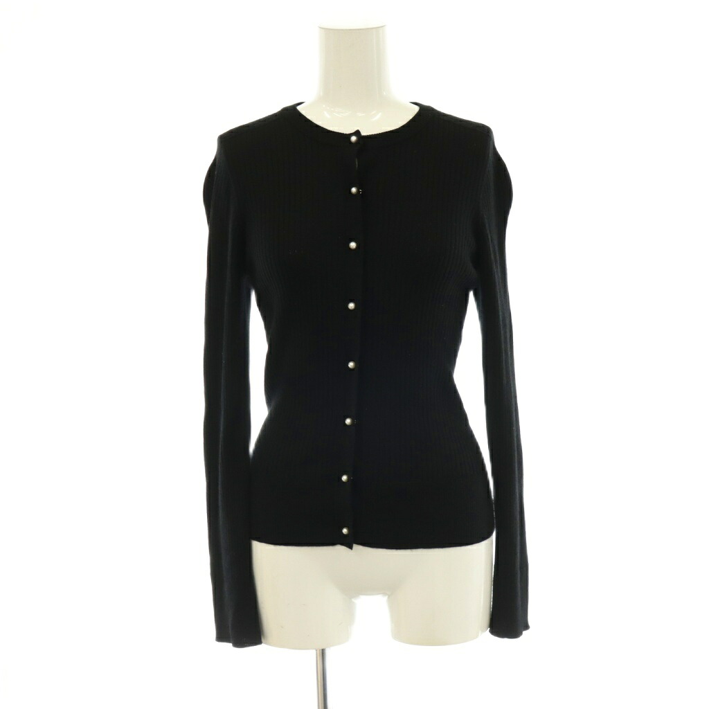 【中古】アナイ ANAYI 24SS パール名取り草 ジレー 編み物 長袖 38 黒 /NR ■os レディース 【ベクター 古着】 260530
