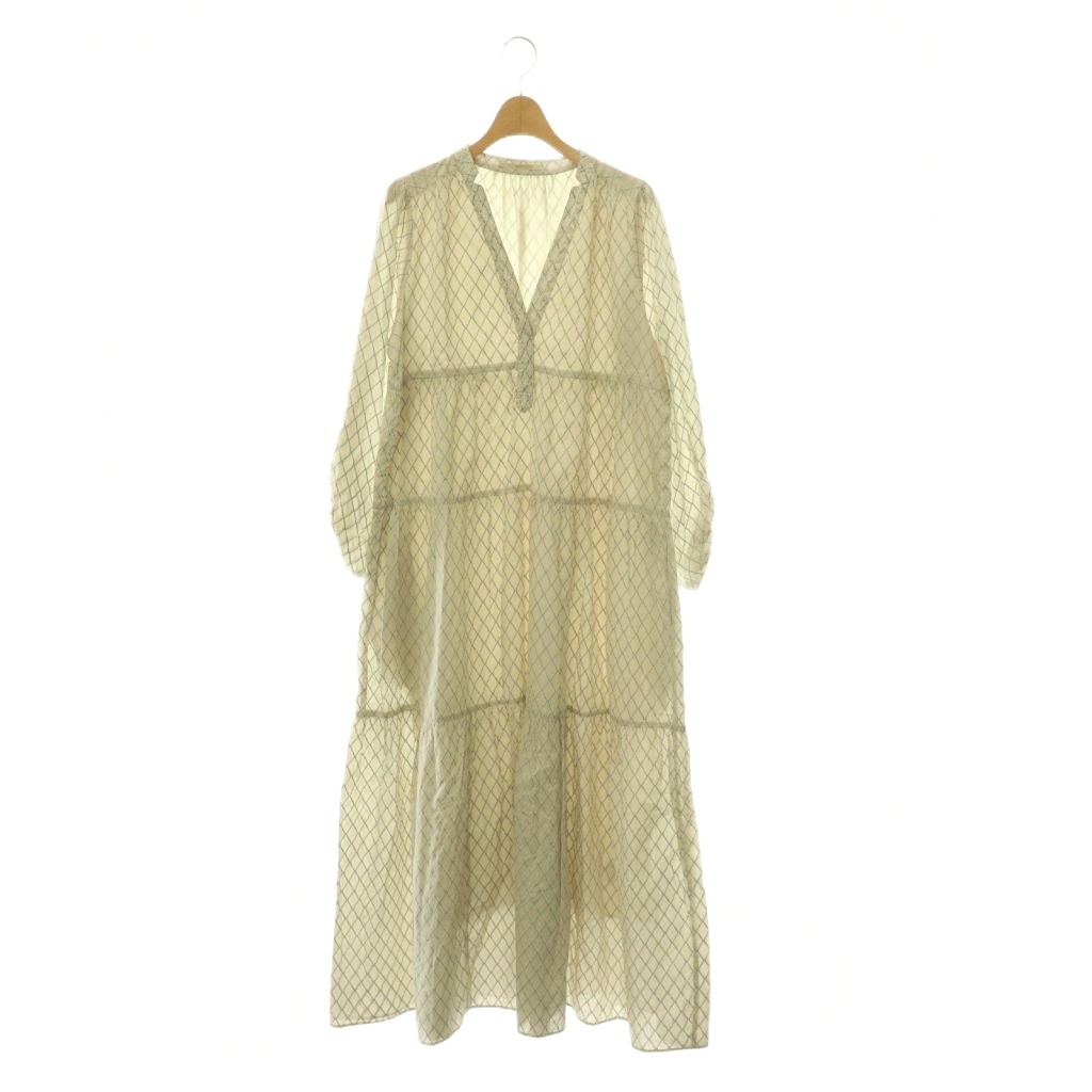 【中古】ヌキテパ NE QUITTEZ PAS! Dia Check Print Tiered Dress ワンピース ティアード M ライトグレージュ グレー /ES ■OS ■SH レディース 【ベクトル 古着】 260602｜ブランド古着の買取販売ベクトル