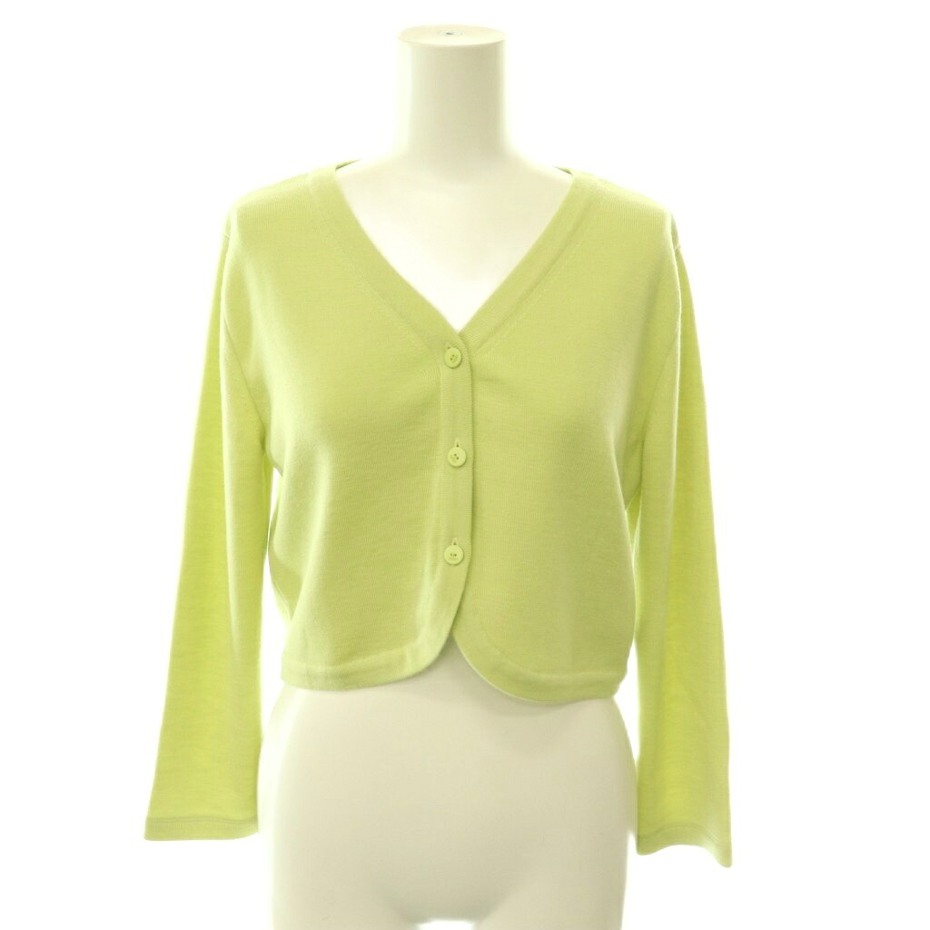 【中古】フォクシー FOXEY Cardigan Dallas カーディガン Vネック クロップド丈 ウール 長袖 38 黄緑 イエローグリーン 43805 /HS ■OS レディース 【ベクトル 古着】 260603｜ブランド古着の買取販売ベクトル