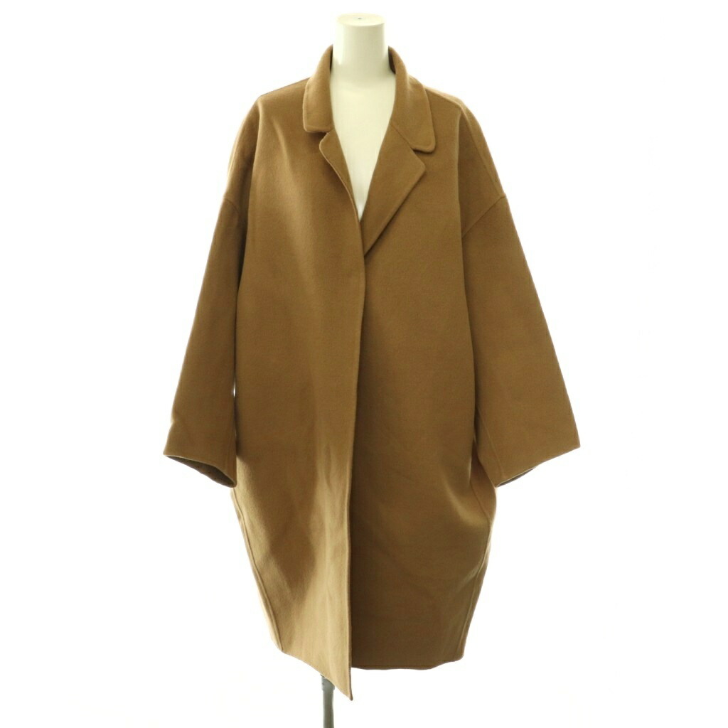 【中古】ムーサ ドゥーズィエム 位置付け MUSE de Deuxieme Classe ウールアンゴラリバーコート アウター ロング ベージュ /DO ■os レディース 【ベクター 古着】 260601