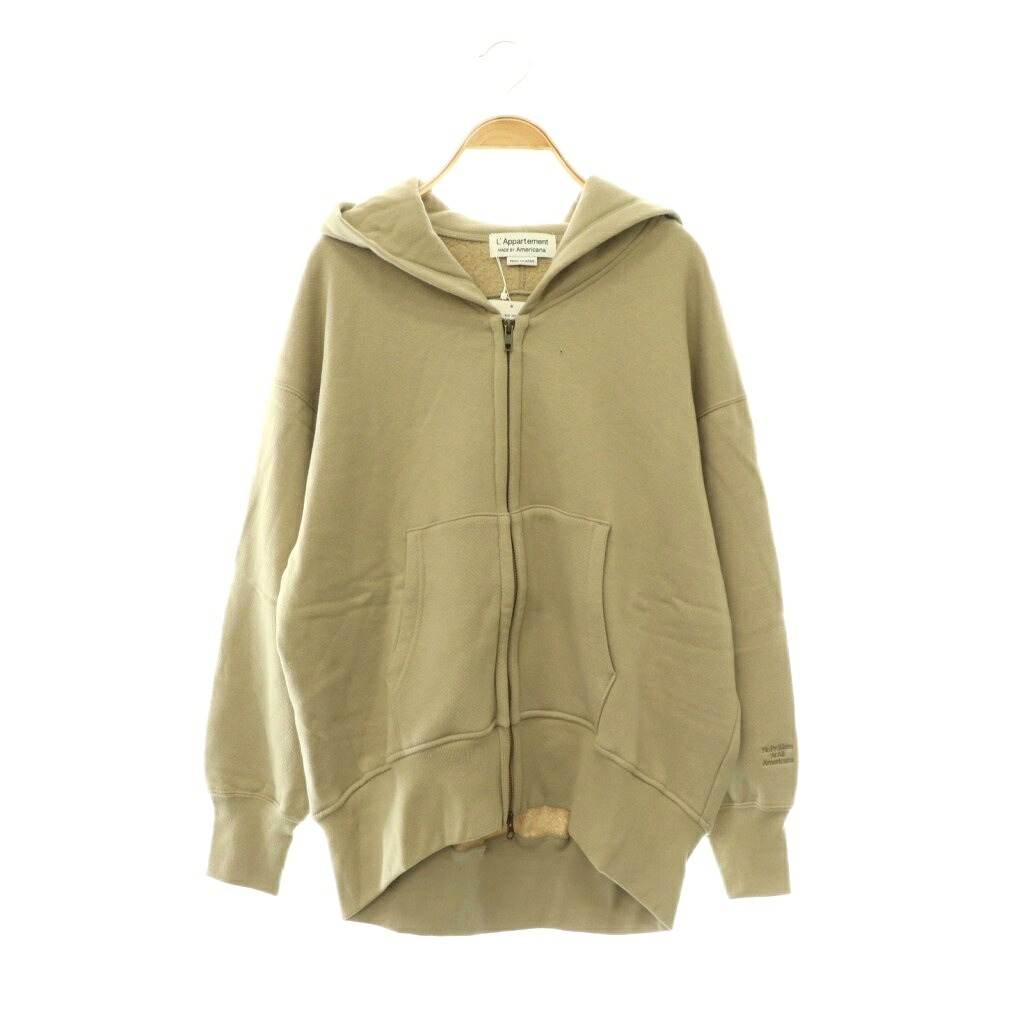 【中古】未当て嵌める品 アメリカーナ AMERICANA 24SS アパルトモン別注 WIDE FULLZIP HOODIE フーディー パーカー ジップアップ ベージュ /HK ■os レディース 【ベクター 古着】 260604