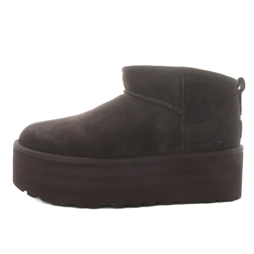 【中古】アグ オーストラリア UGG australia Classic Ultra Mini Platform ムートンブーツ ショート プラットフォーム 厚底 スエード US7 ダークブラウン 1135092 /YO23 レディース 【ベクトル 古着】 260611|ブランド古着の買取販売ベクトル