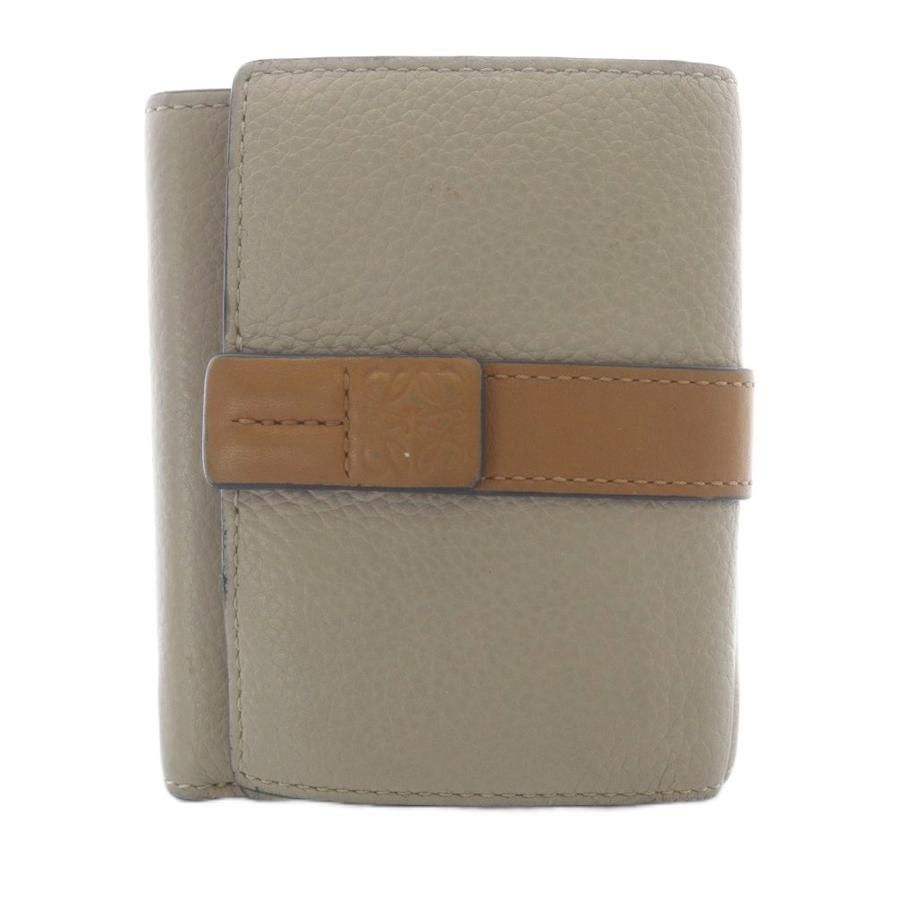 【中古】ロエベ LOEWE トライフォールド ウォレット アナグラム 財布 三つ折り レザー バイカラー ベージュ サーモンピンク /YO11 ■OH レディース 【ベクトル 古着】 260617|ブランド古着の買取販売ベクトル