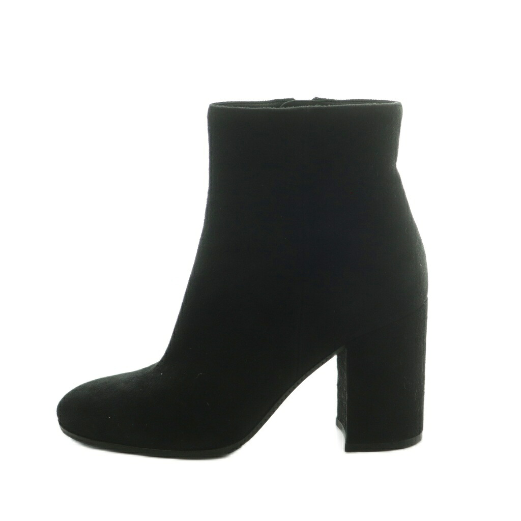【中古】ジャンヴィトロッシ Gianvito Rossi ROLLING ショートブーツ チャンキーヒール スエード 36 23.0cm 黒 ブラック G70636 /MI ■OS レディース 【ベクトル 古着】 260618|ブランド古着の買取販売ベクトル