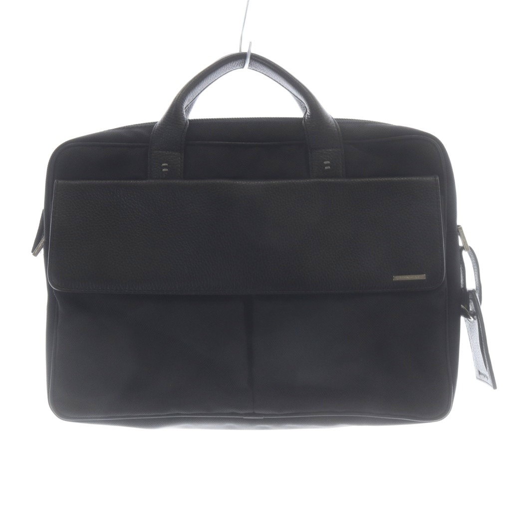 【中古】エルメネジルドゼニア Ermenegildo Zegna ナイロンレザービジネスバッグ 黒 ブラック /SR メンズ 【ベクトル 古着】 260625｜ブランド古着の買取販売ベクトル