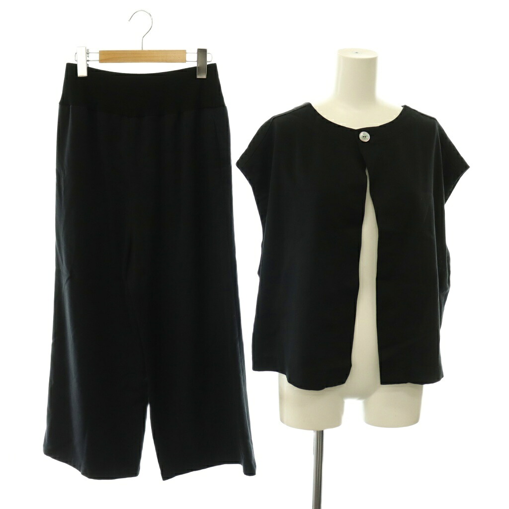 【中古】ビアズリー BEARDSLEY ガリャルダガランテ 25SS ショートベスト マルチウエストリブワイドパンツ セットアップ 0 ブラック /ES ■OS レディース 【ベクトル 古着】 260623｜ブランド古着の買取販売ベクトル