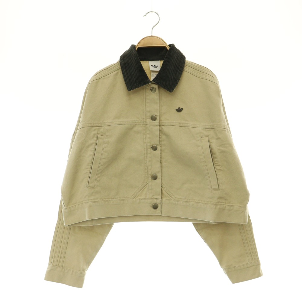 【中古】未使用品 アディダスオリジナルス adidas originals 25AW キャンバス トラックトップ ジャケット ワイド XS ベージュ /MY ■OS レディース 【ベクトル 古着】 260623｜ブランド古着の買取販売ベクトル