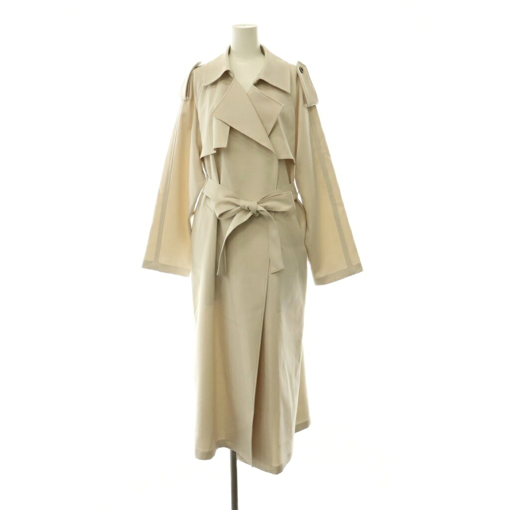 【中古】ミラオーウェン Mila Owen 26SS 共ベルト付憲章デザイントレンチコート スプリングコート ロング 0 アイボリー /HS ■OS レディース 【ベクトル 古着】 260703｜ブランド古着の買取販売ベクトル