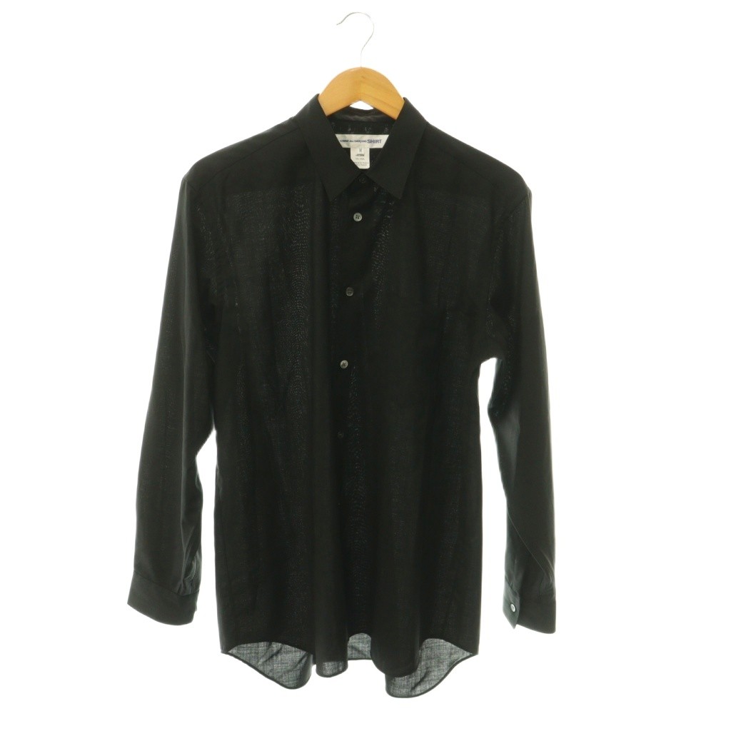 【中古】コムデギャルソンシャツ COMME des GARCONS SHIRT 24AW FOREVER WIDE CLASSIC SHIRT 長袖シャツ ウール M 黒 ブラック FZ-B301 /CX ■OS メンズ 【ベクトル 古着】 260629|ブランド古着の買取販売ベクトル