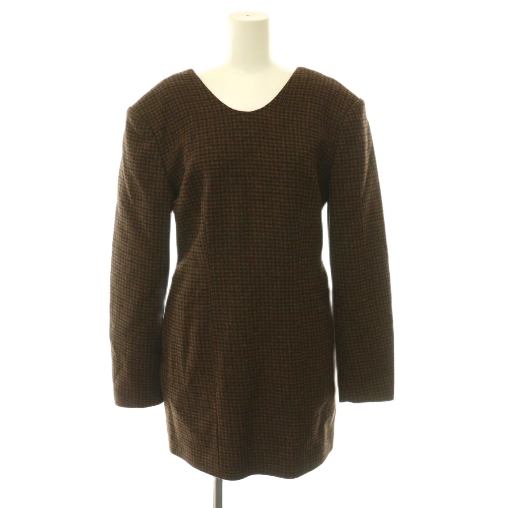 【中古】ジェーンスミス JANE SMITH 25AW BRITISH WOOL ONEPIECE ワンピース チェック ミニ バックV 36 ブラウン マルチカラー /CX ■OS レディース 【ベクトル 古着】 260701｜ブランド古着の買取販売ベクトル