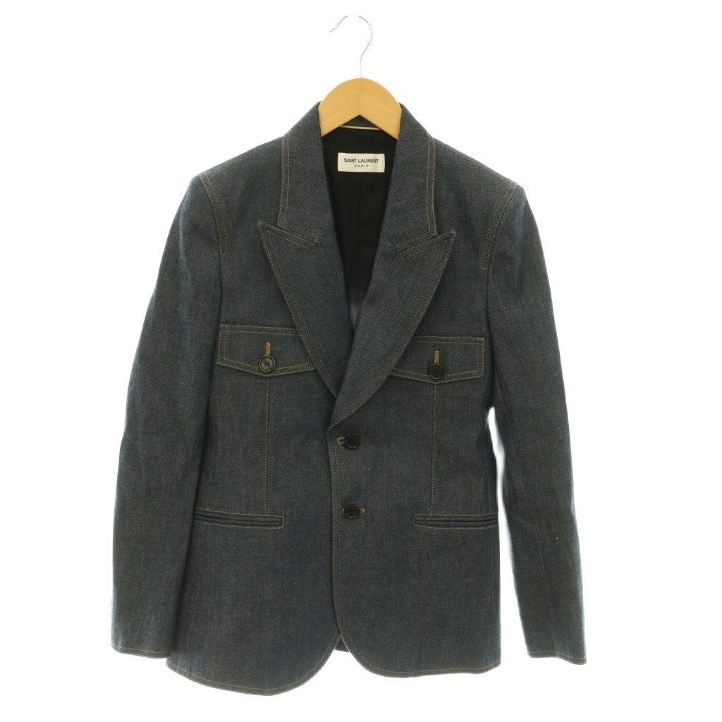 【中古】サンローラン パリ SAINT LAURENT PARIS デニムテーラードジャケット 2B 総裏地 F34 インディゴ 685158 /HS ■OS レディース 【ベクトル 古着】 260706｜ブランド古着の買取販売ベクトル