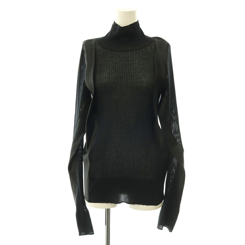 【中古】サカイ sacai 24SS Knit Pullover サテン切替リブニット カットソー 長袖 1 ブラック /HK ■OS レディース 【ベクトル 古着】 260709｜ブランド古着の買取販売ベクトル 26,585円
