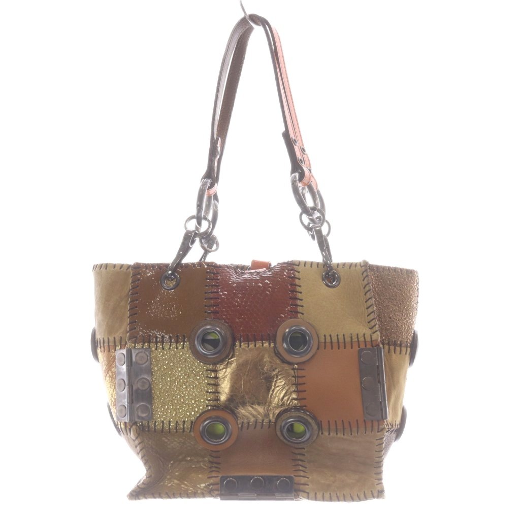 【中古】ジャマンピュエッシュ JAMIN PUECH レザーパッチワーク ミニハンドバッグ 茶色 ブラウン /SR レディース 【ベクトル 古着】 260703｜ブランド古着の買取販売ベクトル