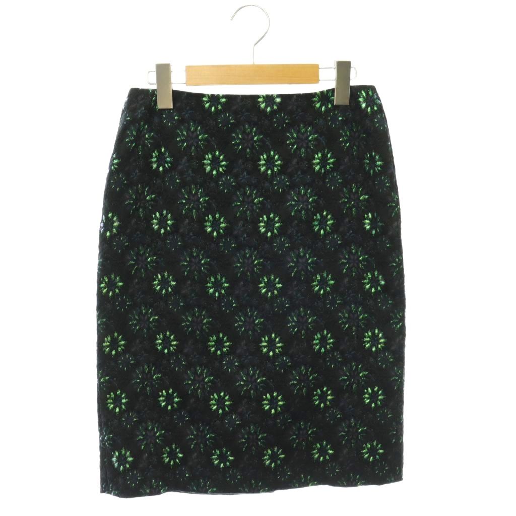 【中古】ドリスヴァンノッテン DRIES VAN NOTEN ジャガード タイトスカート 花柄 ひざ丈 34 黒 ブラック /HS ■OS レディース 【ベクトル 古着】 260703|ブランド古着の買取販売ベクトル