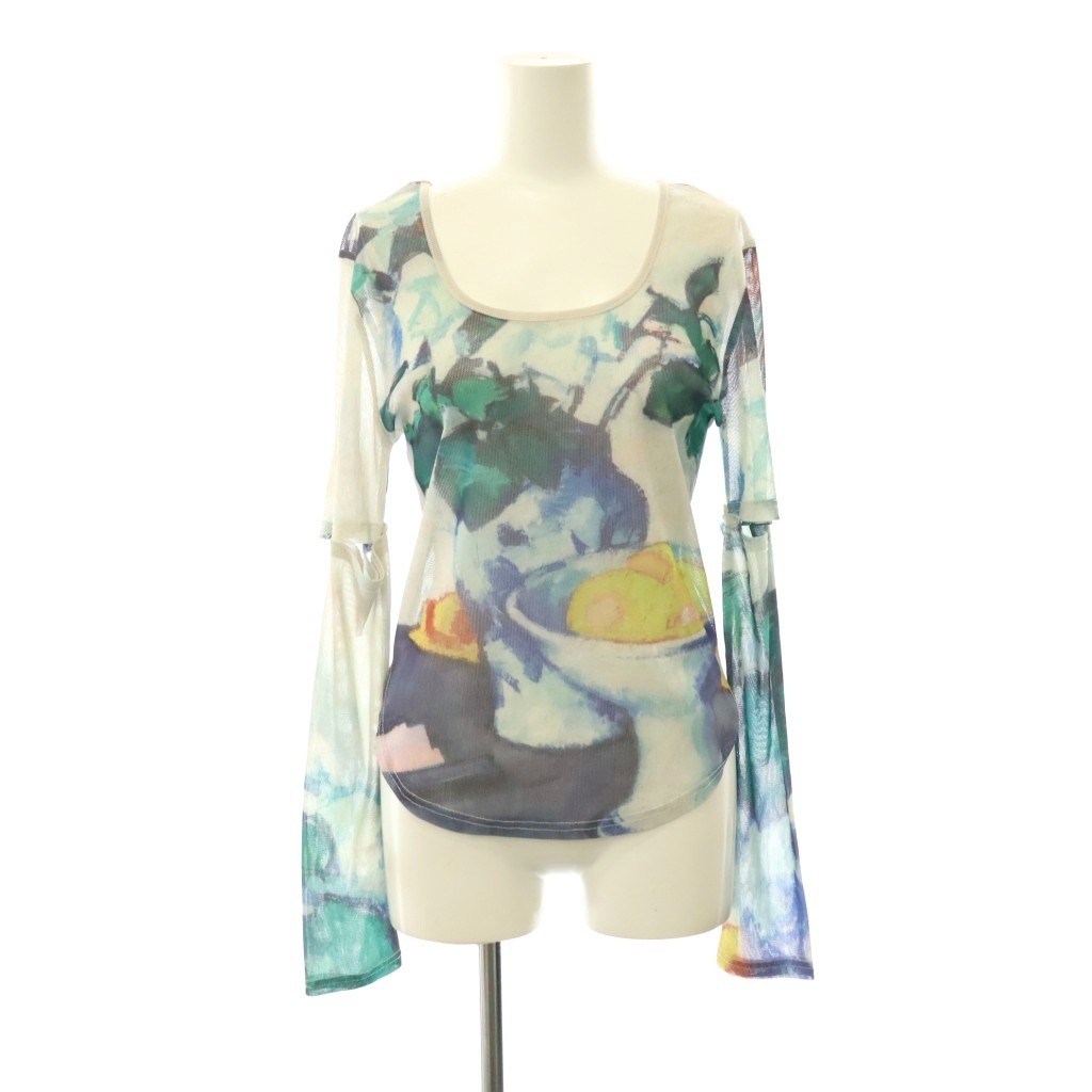 【中古】サハラ sahara Art Print 2way Sleeve Top トップス カットソー 総柄 ライトグレージュ グリーン /HK ■OS ■SH レディース 【ベクトル 古着】 260706｜ブランド古着の買取販売ベクトル 9,933円