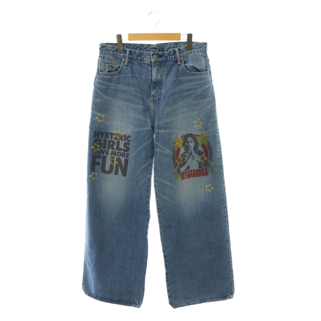 【中古】ヒステリックグラマー HYSTERIC GLAMOUR WOMAN BANANA ワイドデニムパンツ ジーンズ 28 ライトインディゴ /HK ■OS レディース 【ベクトル 古着】 260709｜ブランド古着の買取販売ベクトル
