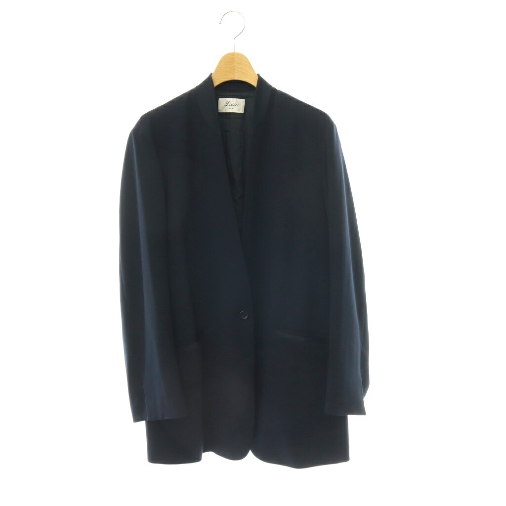 【中古】Lisiere L'Appartement リジェール アパルトモン 24SS No Collar Relax Jacket ジャケット ノーカラー 総裏地 36 ネイビー /DO ■OS レディース 【ベクトル 古着】 260710|ブランド古着の買取販売ベクトル