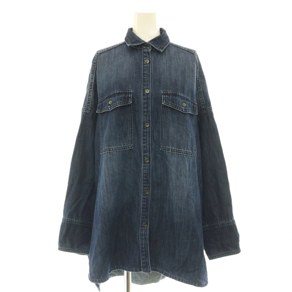 【中古】ル フィル LE PHIL 25SS ウォッシュドデニムシャツ ブラウス 長袖 F 紺 ネイビー /NR ■OS レディース 【ベクトル 古着】 260714｜ブランド古着の買取販売ベクトル