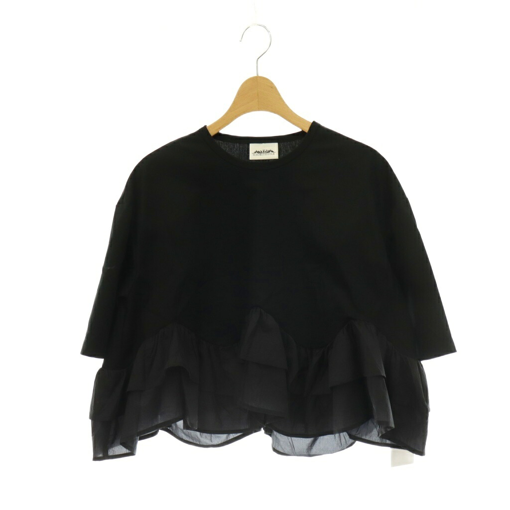 【中古】未使用品 ヒロミシスル HiROMITHiSTLE 26SS フリルトップス カットソー 五分袖 クロップド F ブラック /ES ■OS レディース 【ベクトル 古着】 260721｜ブランド古着の買取販売ベクトル
