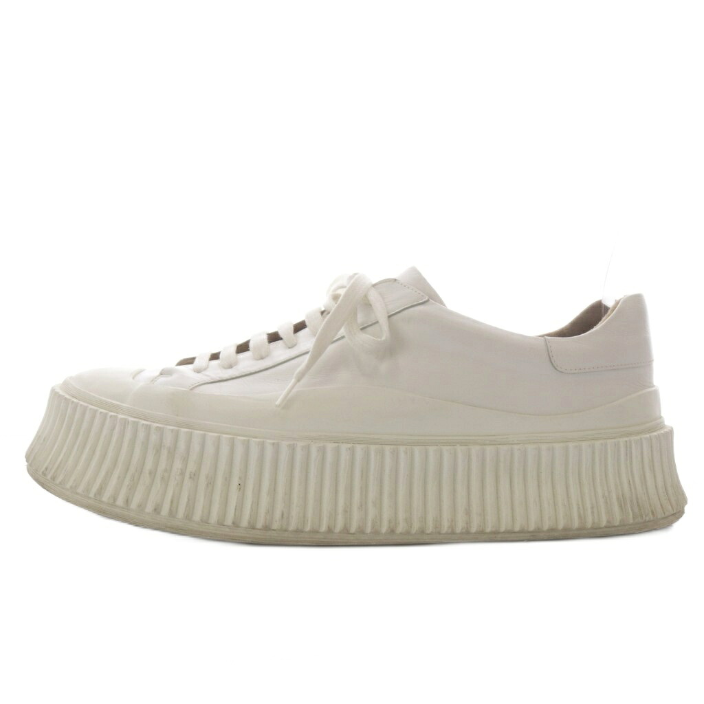 【中古】ジルサンダー JIL SANDER スニーカー プラットフォーム 厚底 レザー 41 ホワイト /YO19 メンズ 【ベクトル 古着】 260721｜ブランド古着の買取販売ベクトル