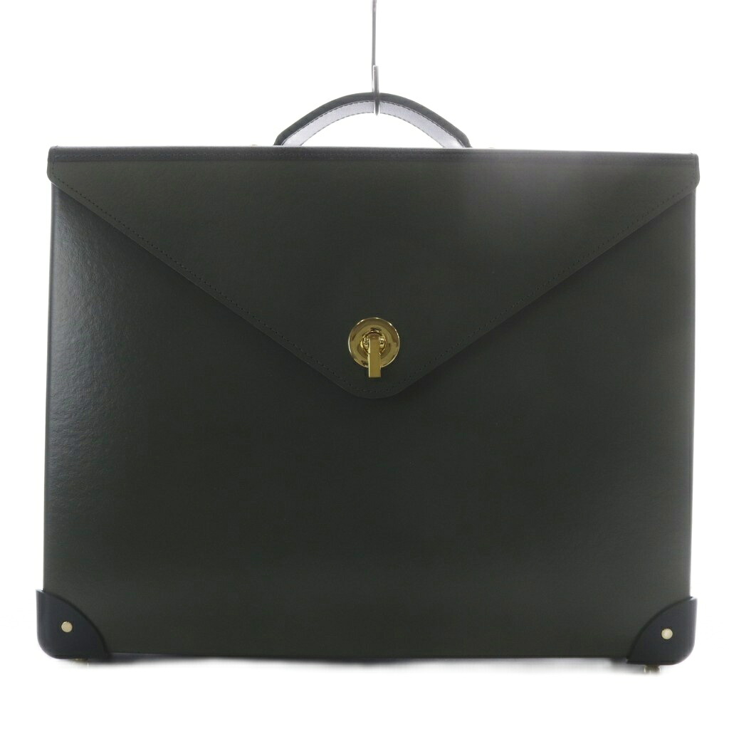 【中古】グローブトロッター GLOBE TROTTER フォリオブリーフケース ハンドバッグ ワンハンドル レザー カーキ /YO11 ■AD メンズ レディース 【ベクトル 古着】 260725｜ブランド古着の買取販売ベクトル