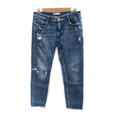 新品☆ZARA ザラ クロップド丈ワイドデニムパンツ 36 ZARA ザラ ハイウエストジーンズ クロップド丈 ワイドレッグ