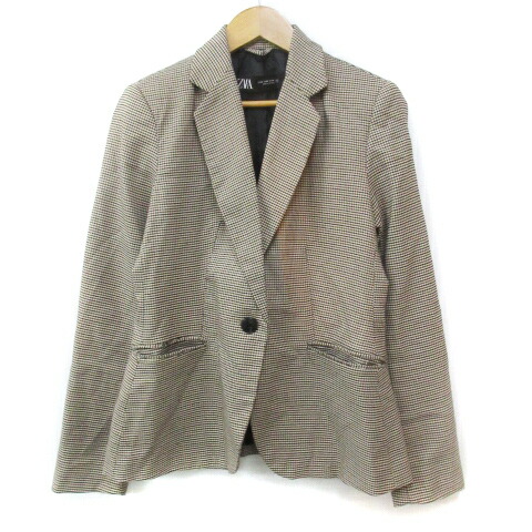 【美品】ZARA ザラ テーラードジャケット ツイード 千鳥格子 厚手 48 美品】ZARA ザラ テーラードジャケット ツイード 千鳥格子 厚手