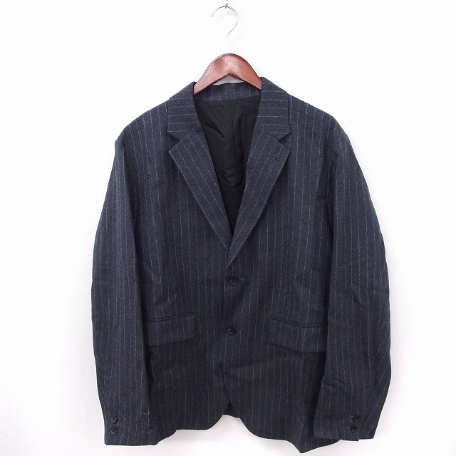 【中古】未使用品 クラネオム　CLANE HOMME タグ付き テーラード ジャケット アウター ストライプ ウール 2 グレー /TT メンズ 【ベクトル 古着】 251122
