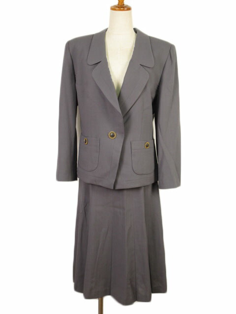 楽天市場】【中古】レリアン Leilian スーツ ノーカラージャケット