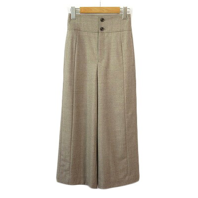 【中古】クリスチャンオジャール CHRISTIAN AUJARD フラノハイウエストワイドパンツ 小さいサイズ 5 ベージュ レディース 【ベクトル 古着】 240815|ブランド古着の買取販売ベクトル