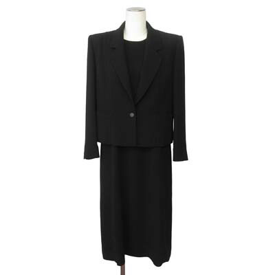【中古】ハーディエイミス HARDY AMIES ジャケット ワンピース セットアップ セレモニー ポリエステル 13 9 ブラック 黒 レディース 【ベクトル 古着】 251001