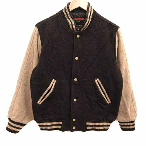 90s マクレガー レザー スタジャン ウール 好配色 ブラウン ネイビー 30bbc98c3203eeb8f24a083d27eab8
