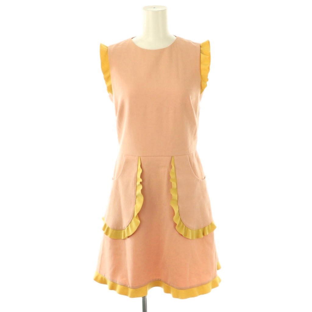 【中古】レッド ヴァレンティノ RED VALENTINO ラッフル キャディーテック ワンピース フリル ミニ ノースリーブ 38 ピンク /HK ■GY49 レディース 【ベクトル 古着】 250922