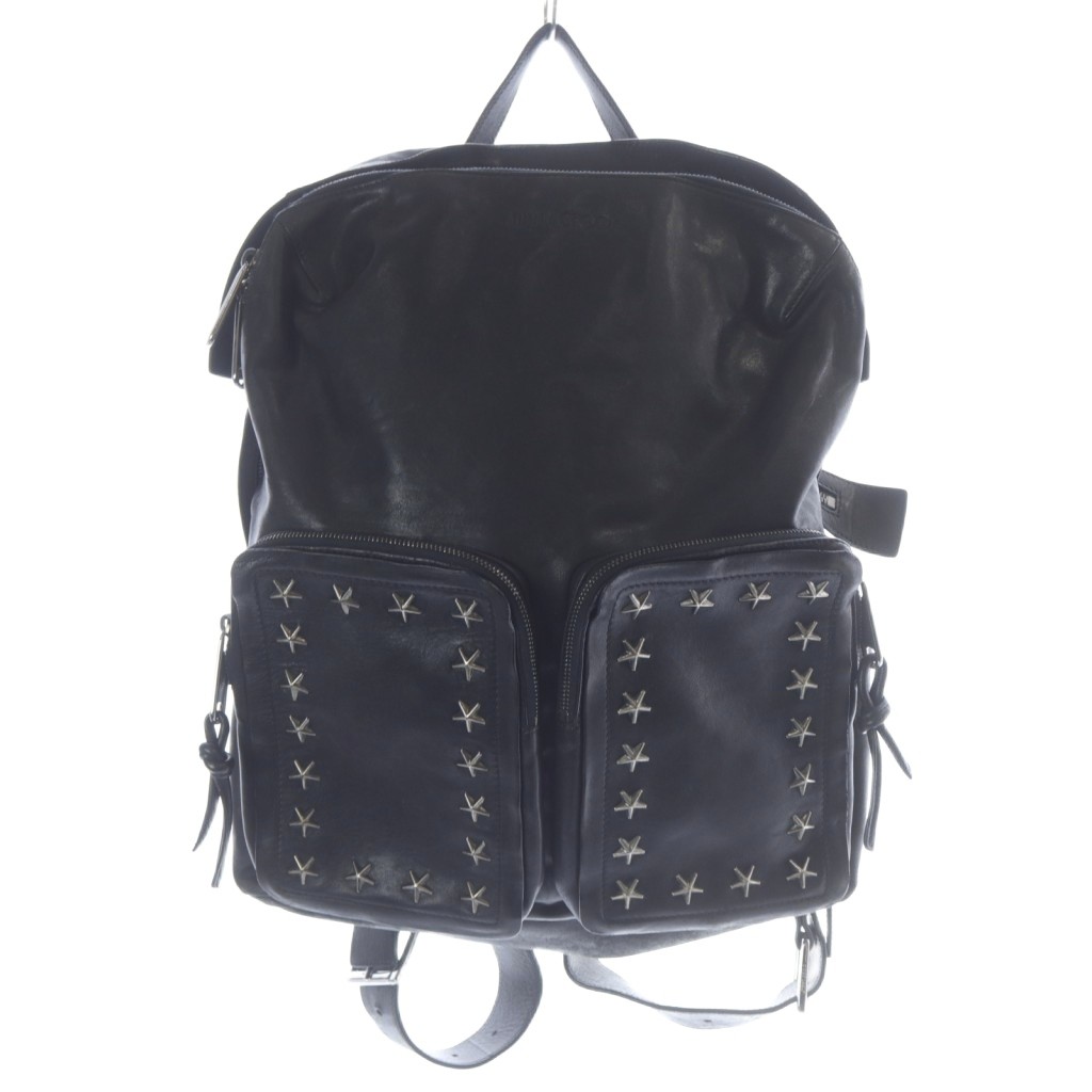 【極美品】ジミーチュウ SUKI リュック デイパック スタッズ レザー 黒 ☆すぐ届く☆JimmyChoo ジミーチュウ 星スタッズ レザーリュック