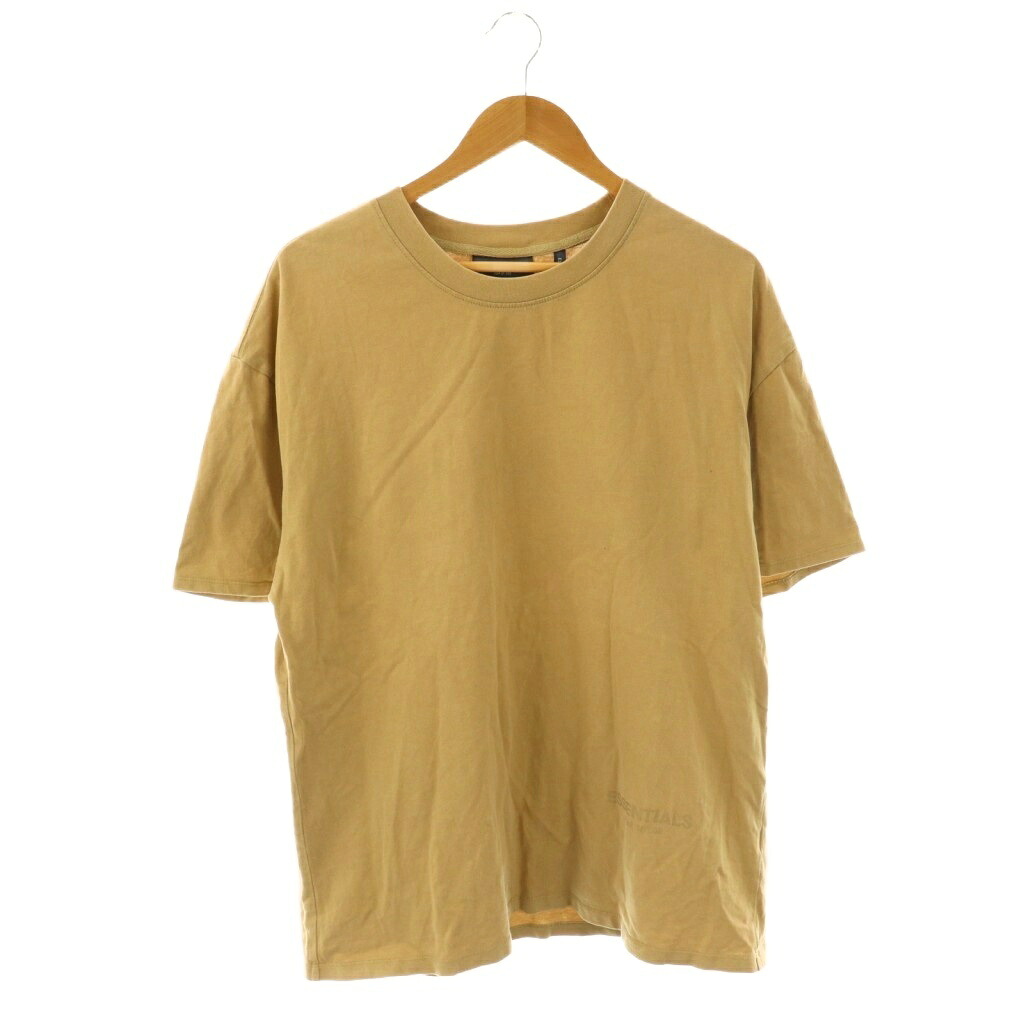 【中古】エッセンシャルズ ESSENTIALS Tシャツ カットソー 半袖 ロゴ M ベージュ /ES ■GY53 メンズ 【ベクトル 古着】 251127